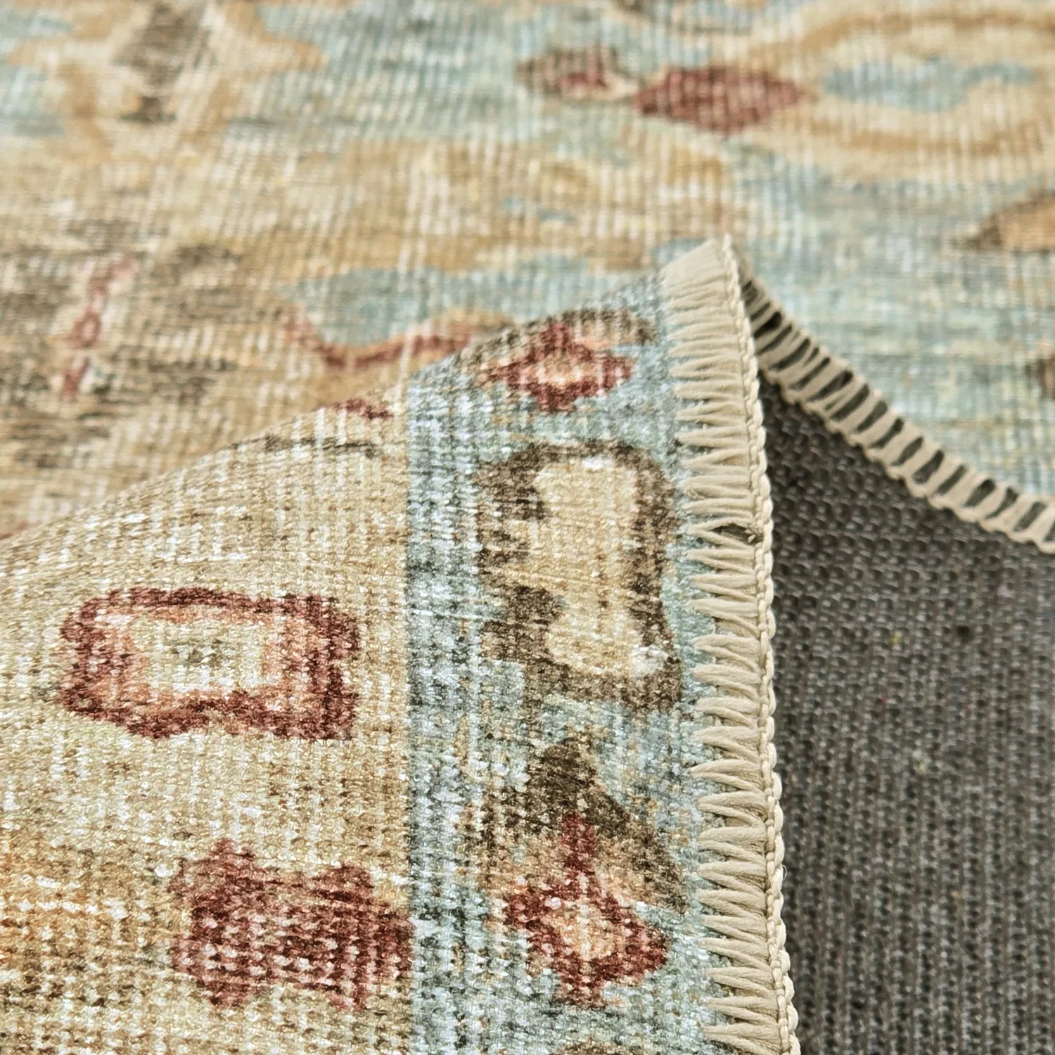 Tapis tissé à plat - Layla (bleu clair)