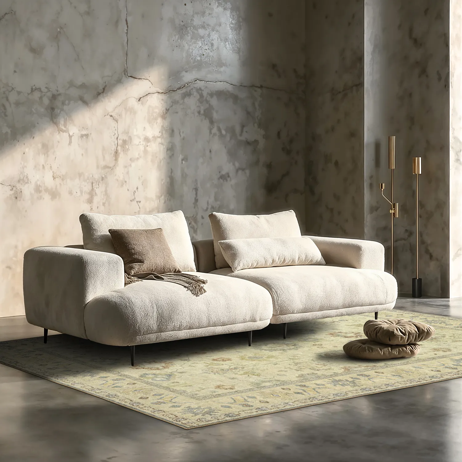 Tapis tissé à plat - Linaar (crème)