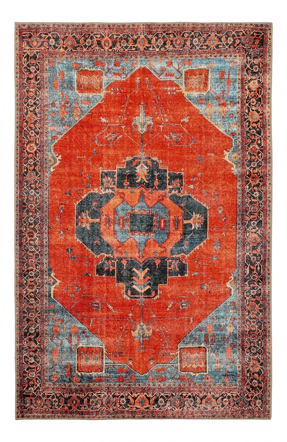Tapis tissé à plat - Mandalay (rouge)
