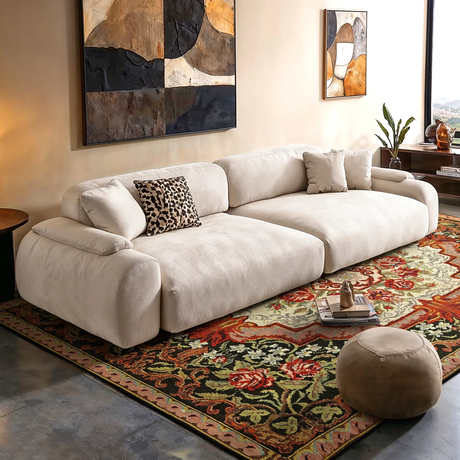 Tapis tissé à plat - Masarida (noir/multi)