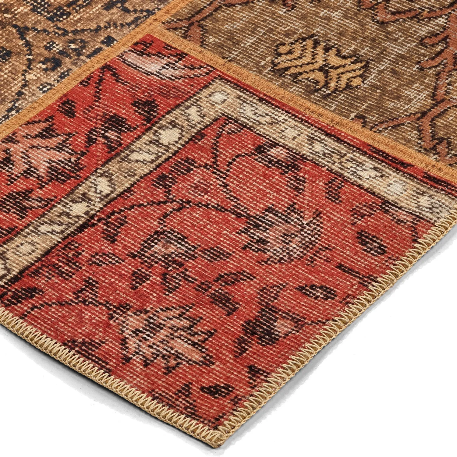Tapis tissé à plat - Myrina (rouge/multicolore)