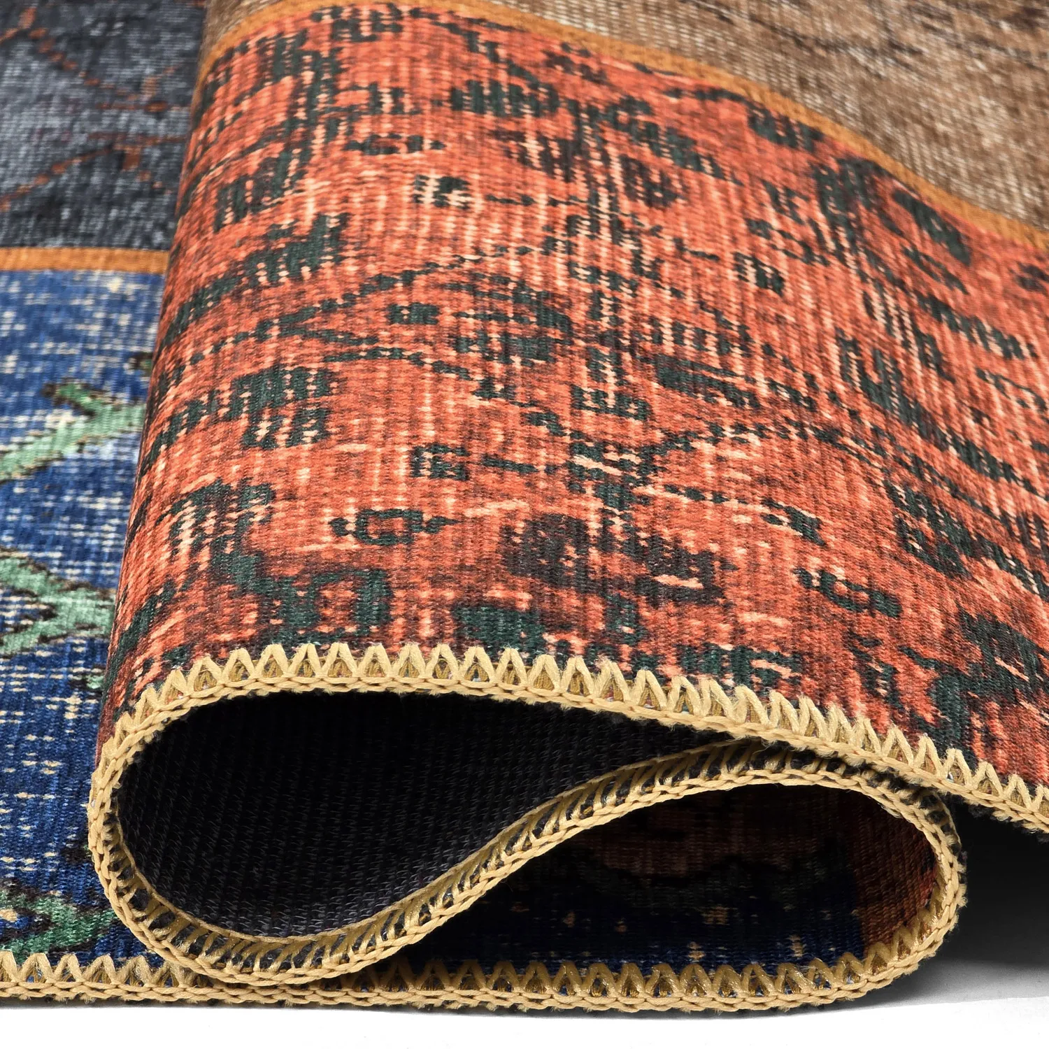 Tapis tissé à plat - Myrina (rouge/multicolore)