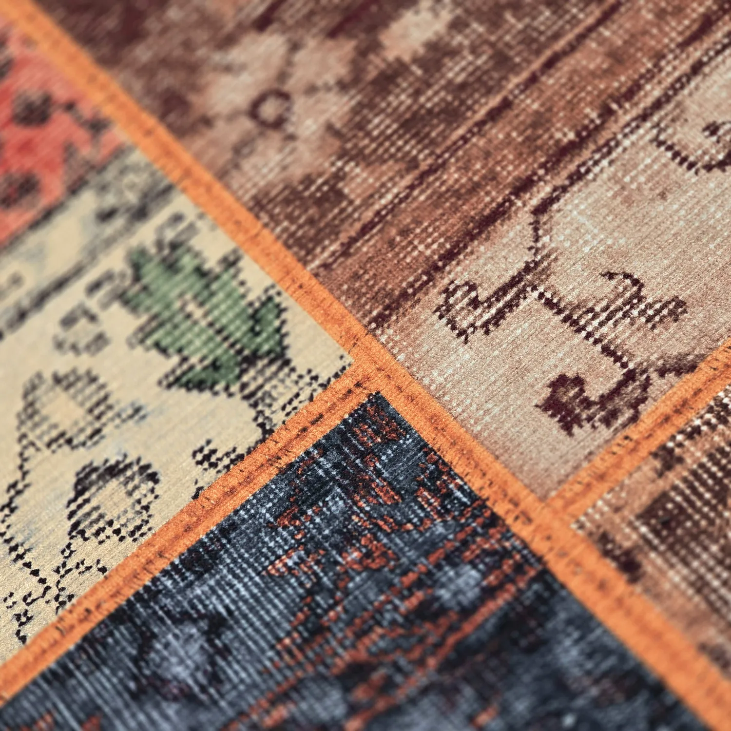 Tapis tissé à plat - Myrina (rouge/multicolore)