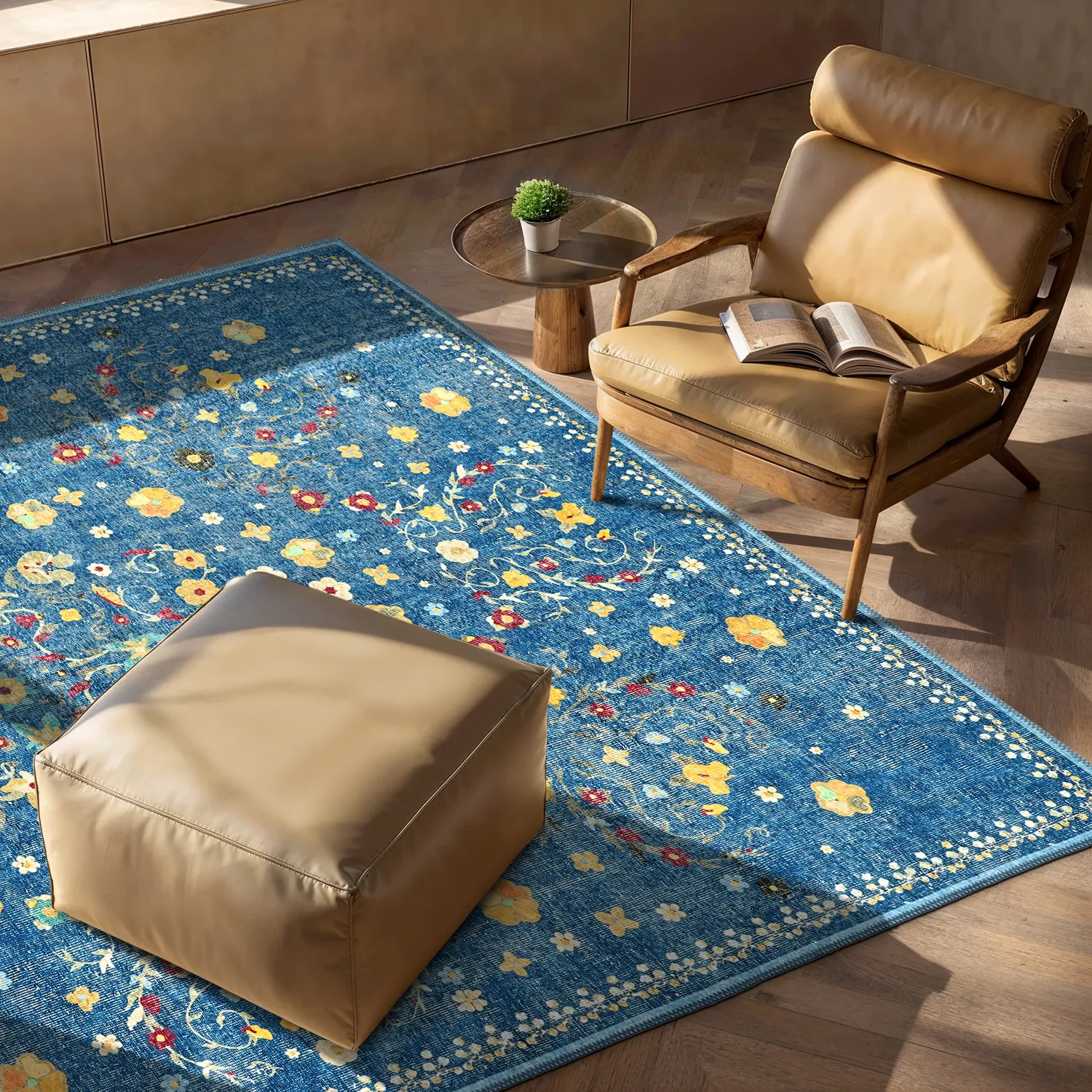 Tapis tissé à plat - Nabilar (bleu)