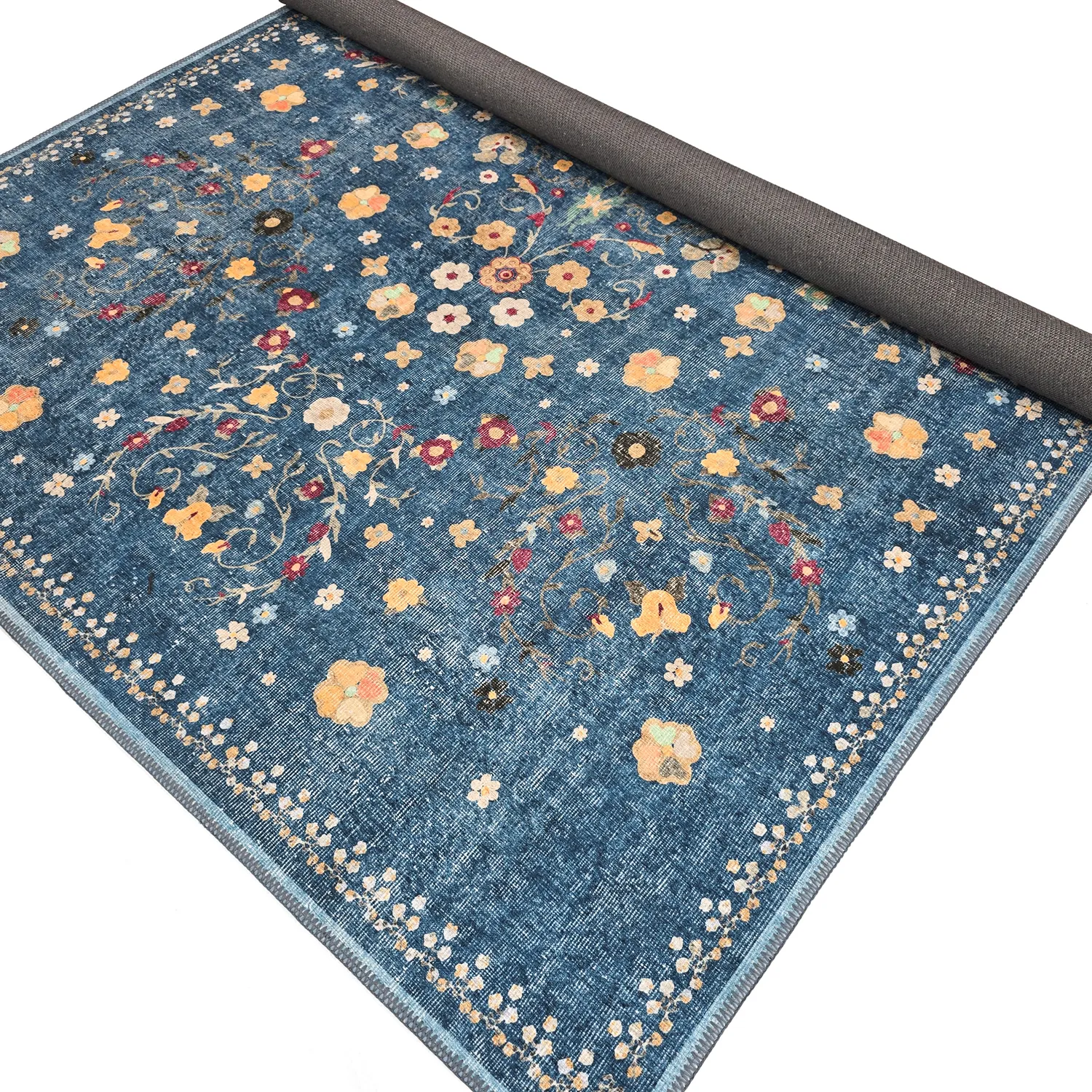 Tapis tissé à plat - Nabilar (bleu)