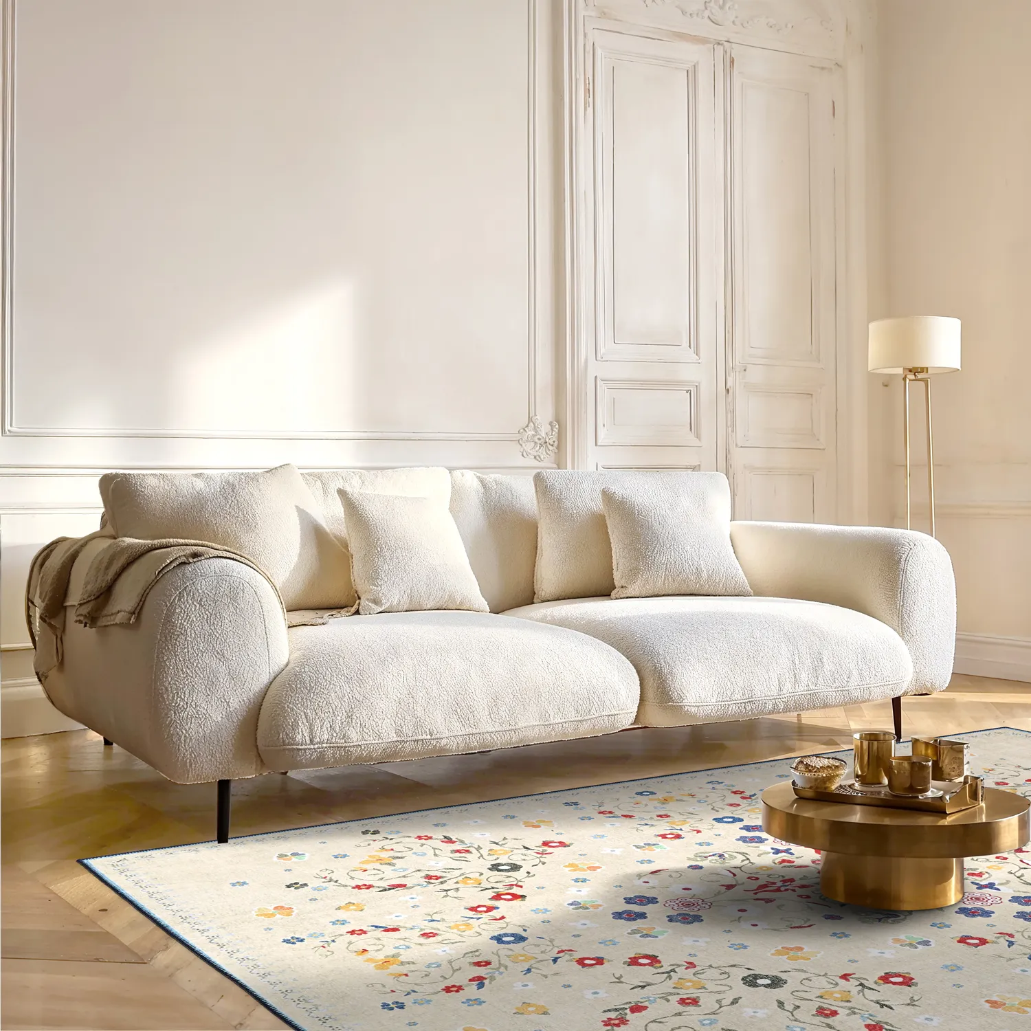 Tapis tissé à plat - Nabilar (crème)