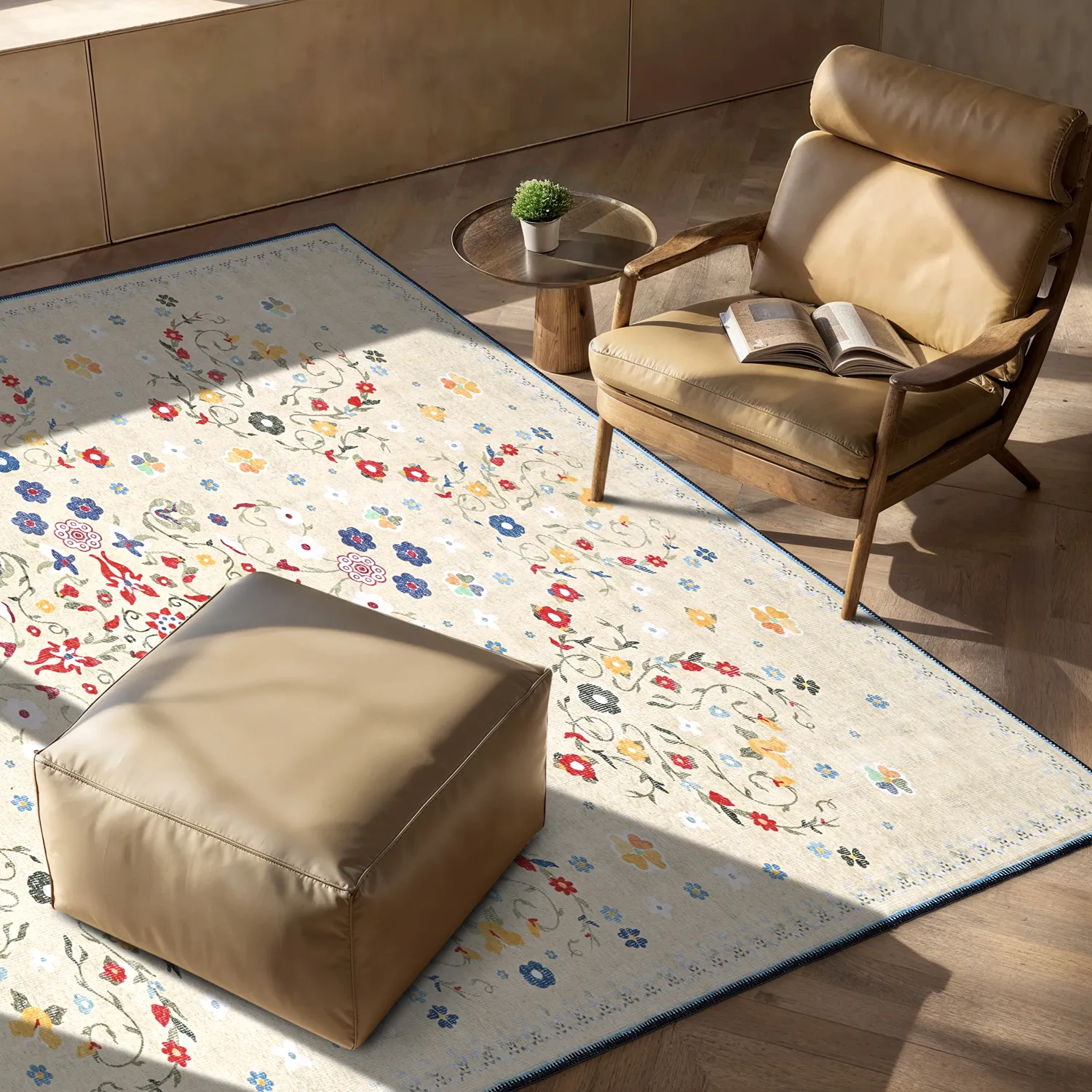 Tapis tissé à plat - Nabilar (crème)