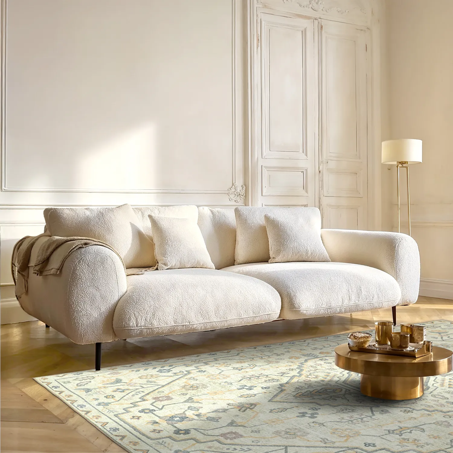 Tapis tissé à plat - Nahla (crème)