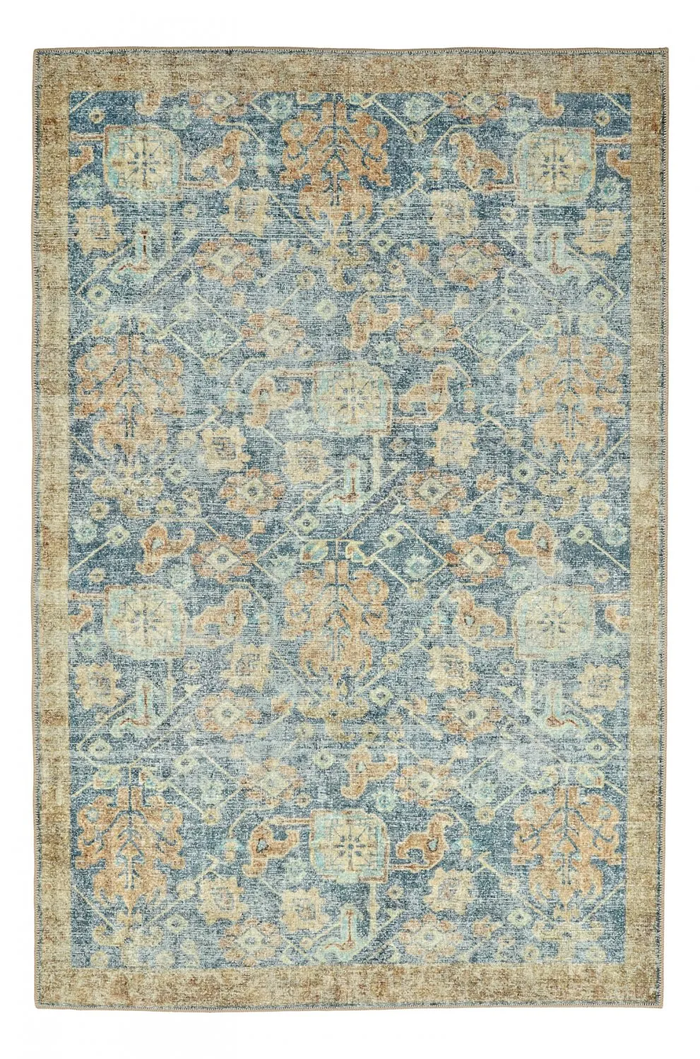 Tapis tissé à plat - Noura (bleu)