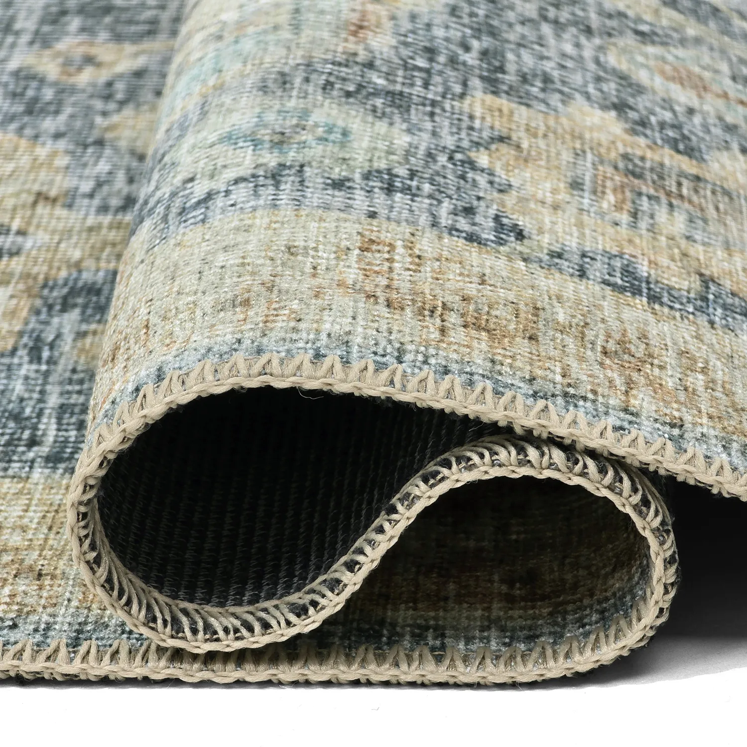 Tapis tissé à plat - Noura (bleu)