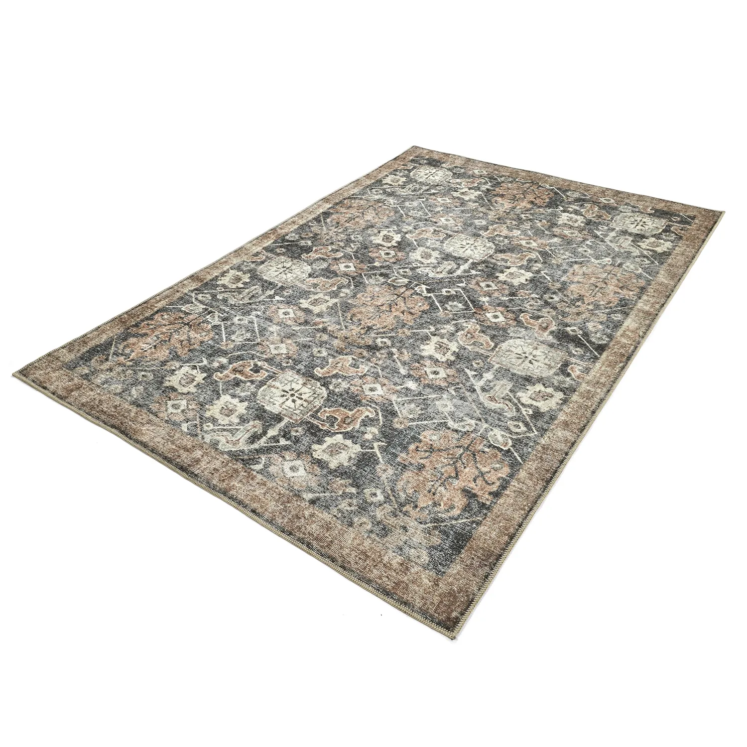 Tapis tissé à plat - Noura (bleu foncé)