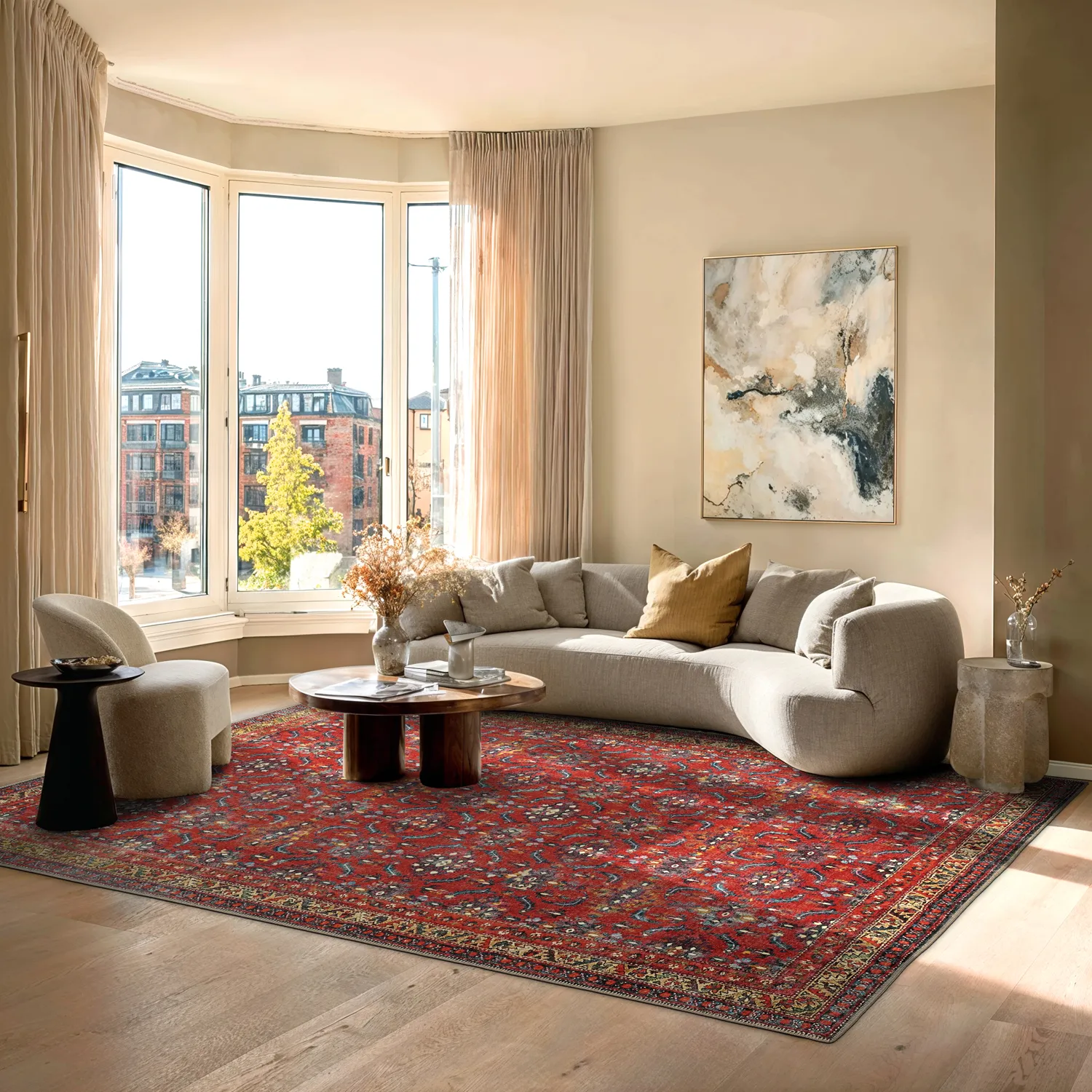 Tapis tissé à plat - Omarien (rouge)
