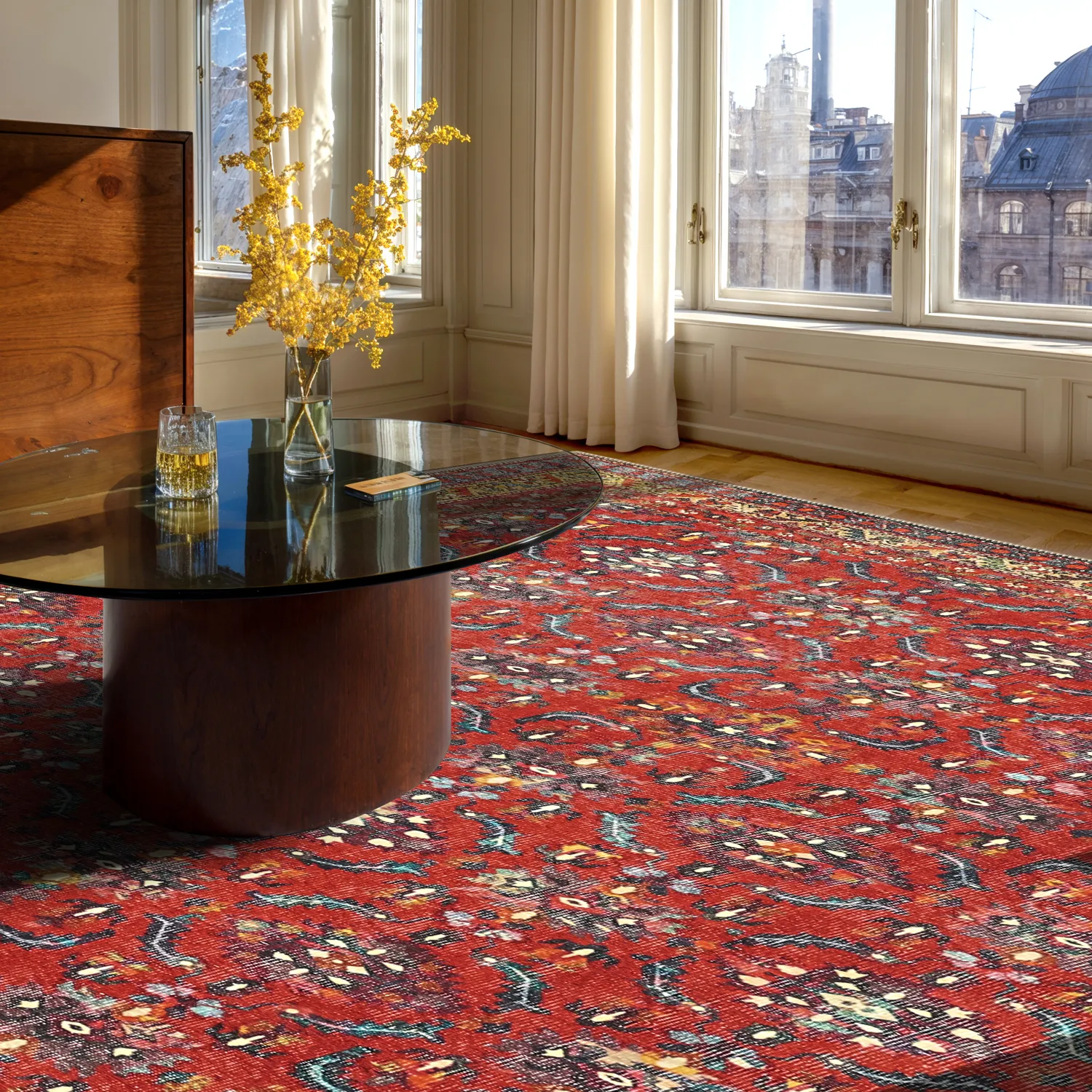 Tapis tissé à plat - Omarien (rouge)