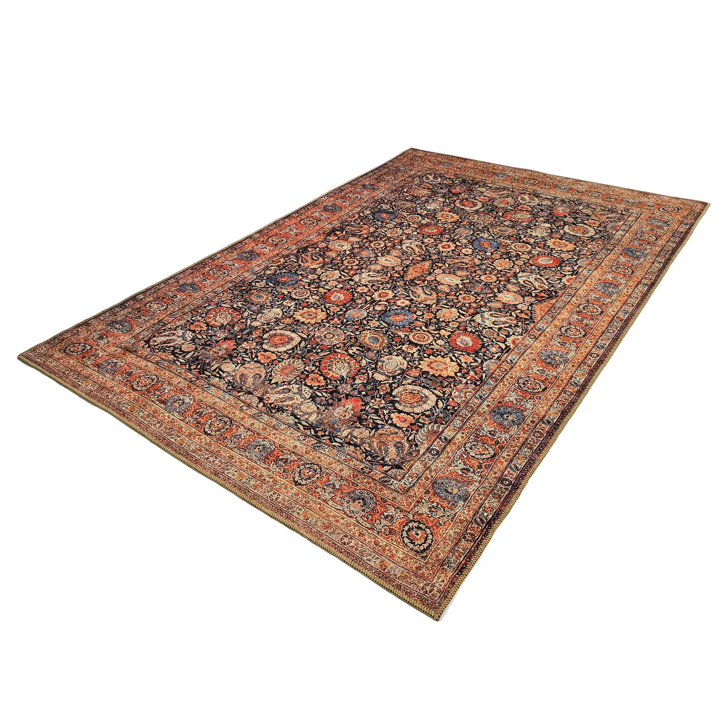 Tapis tissé à plat - Selamira (bleu/multicolore)