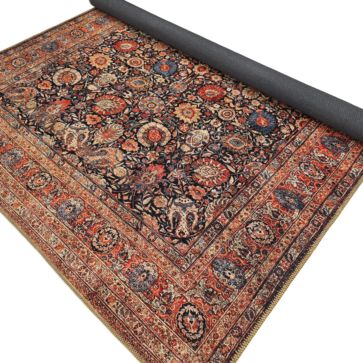 Tapis tissé à plat - Selamira (bleu/multicolore)