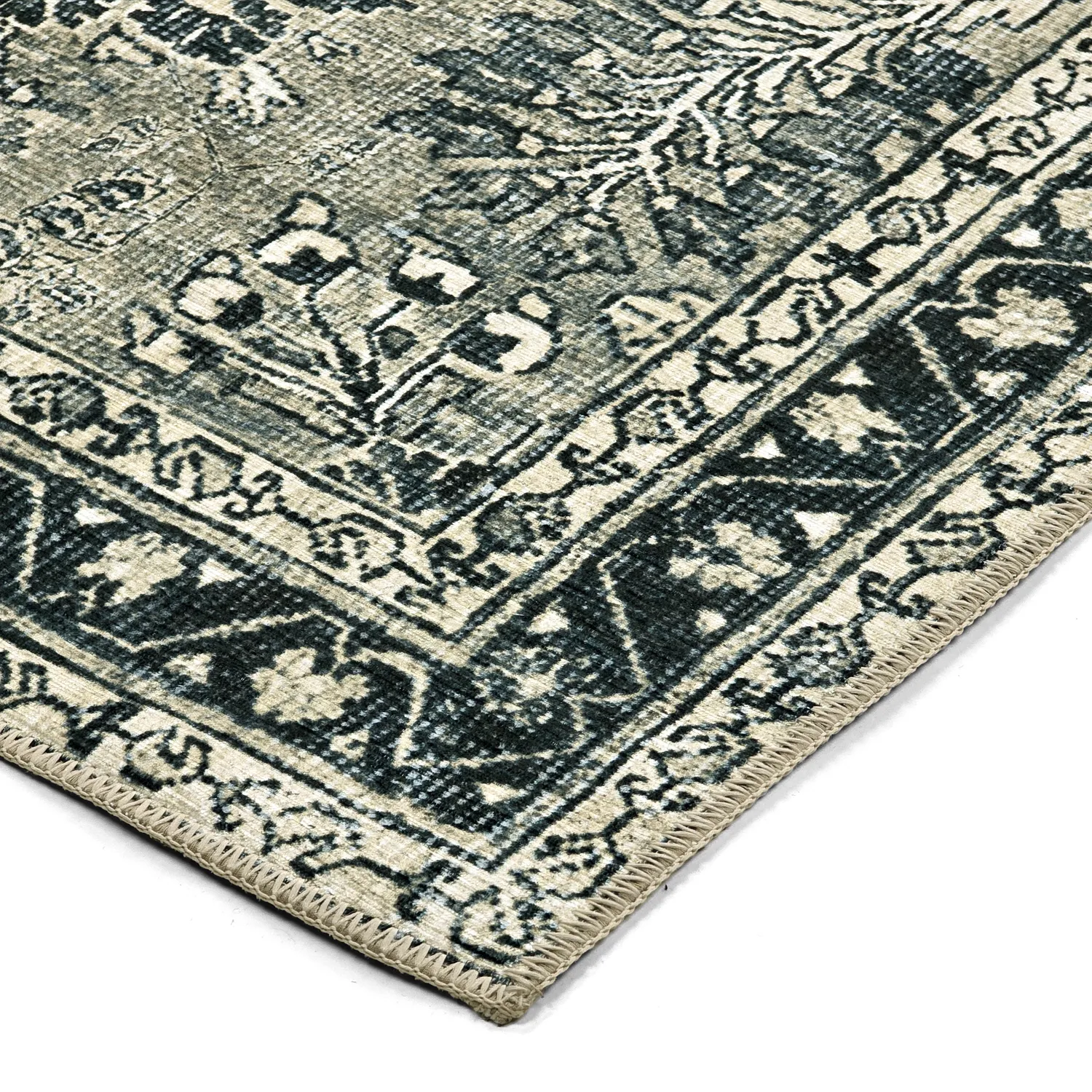 Tapis tissé à plat - Yasirah (bleu/vert)
