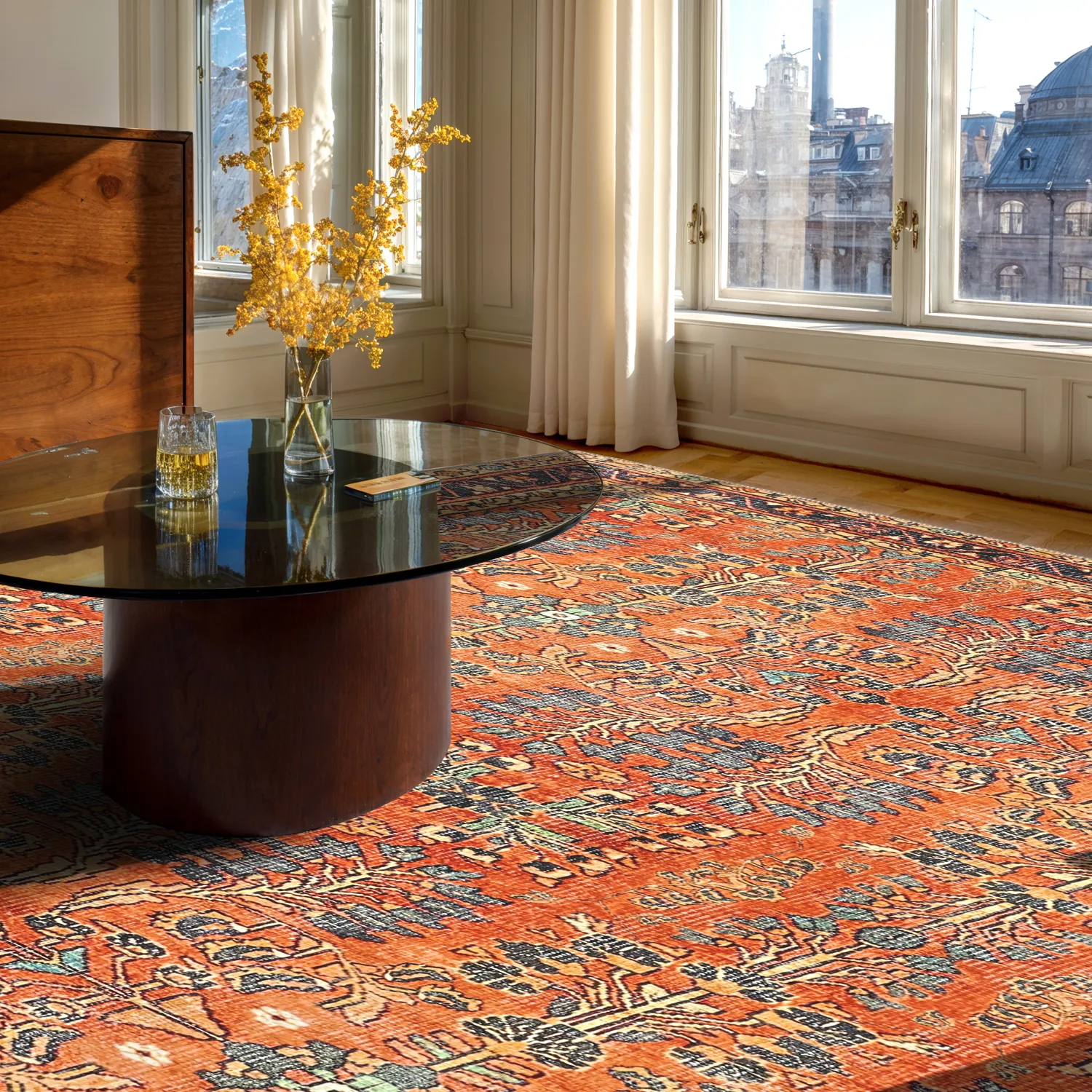 Tapis tissé à plat - Yasirah (orange)