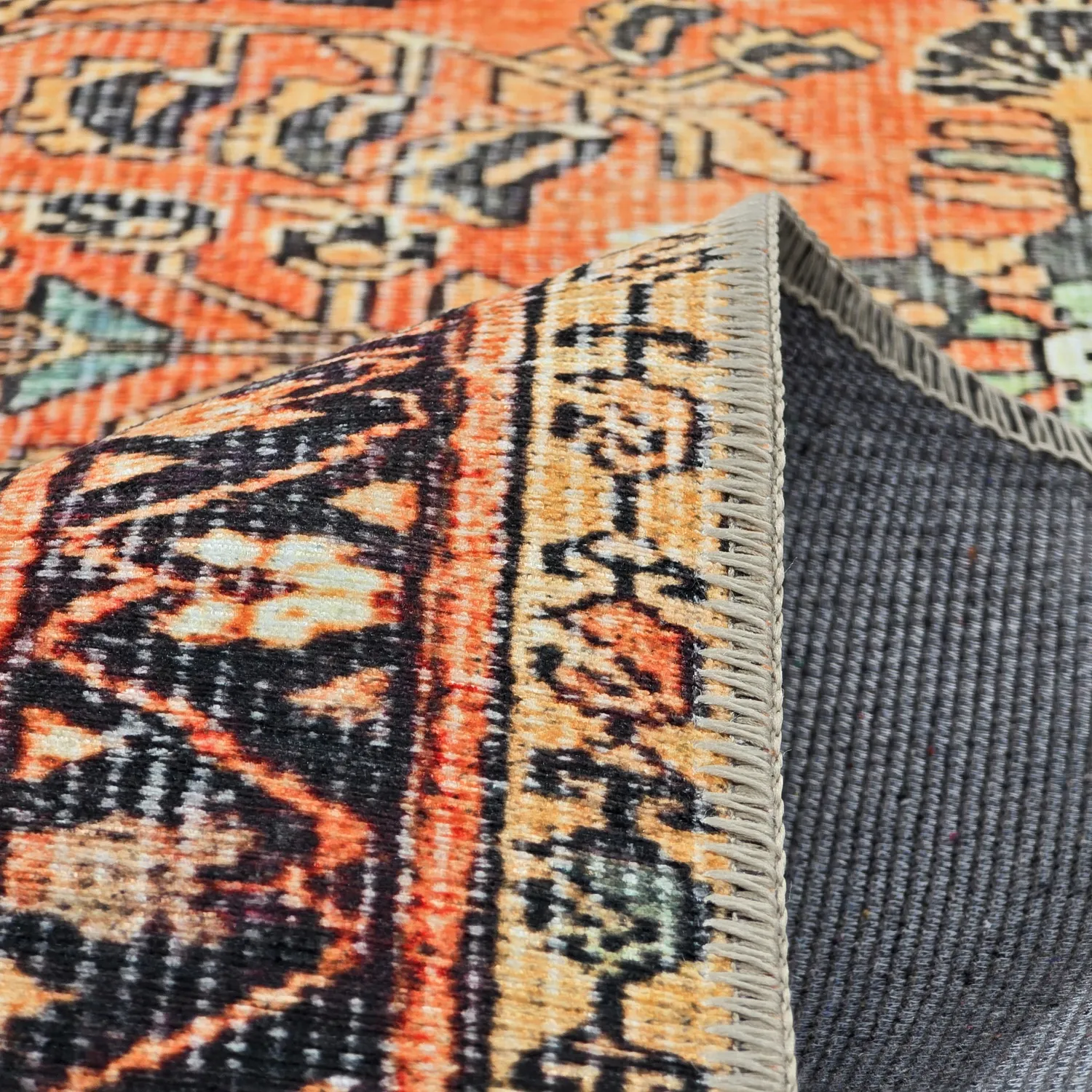 Tapis tissé à plat - Yasirah (orange)