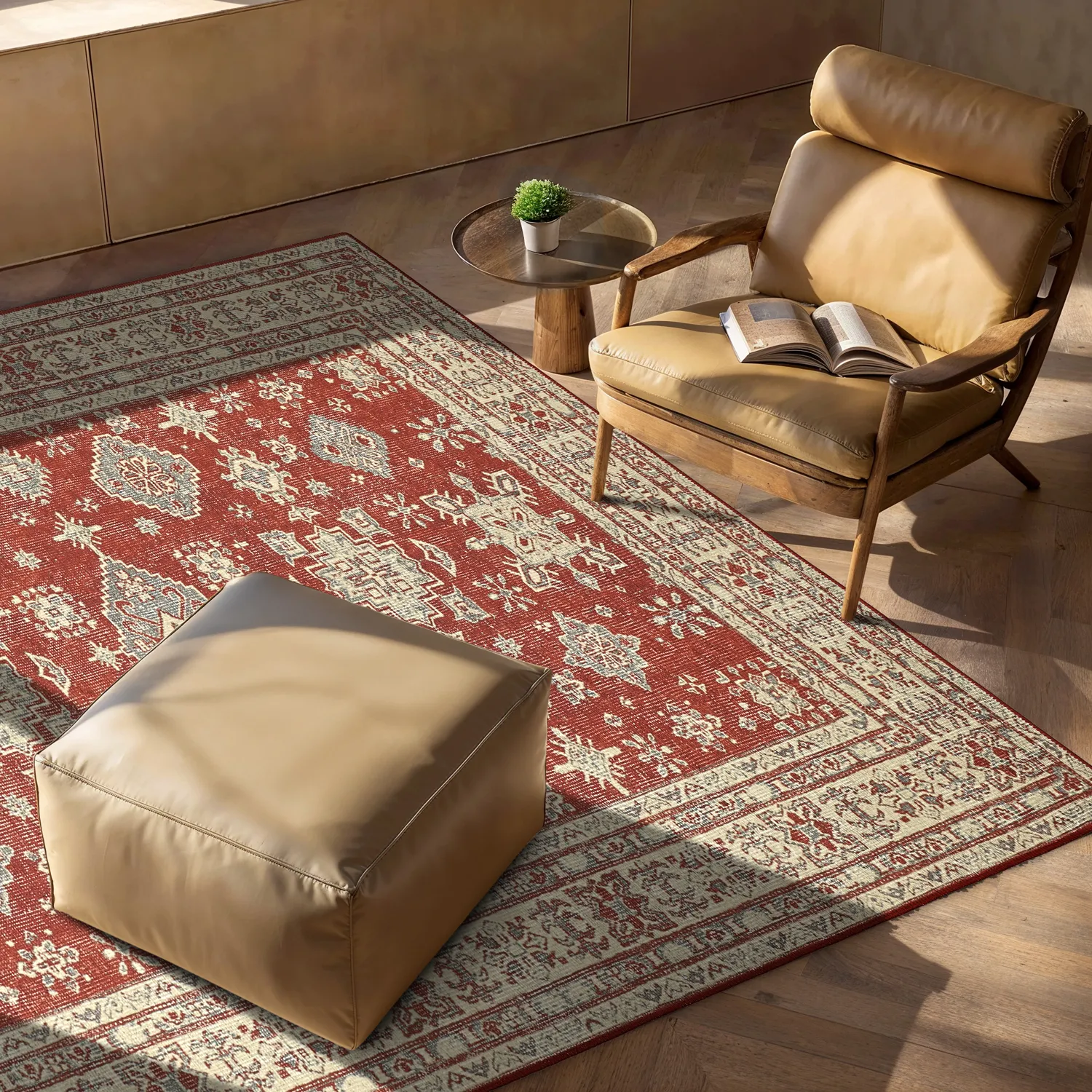 Tapis tissé à plat - Zuleina (rouge)