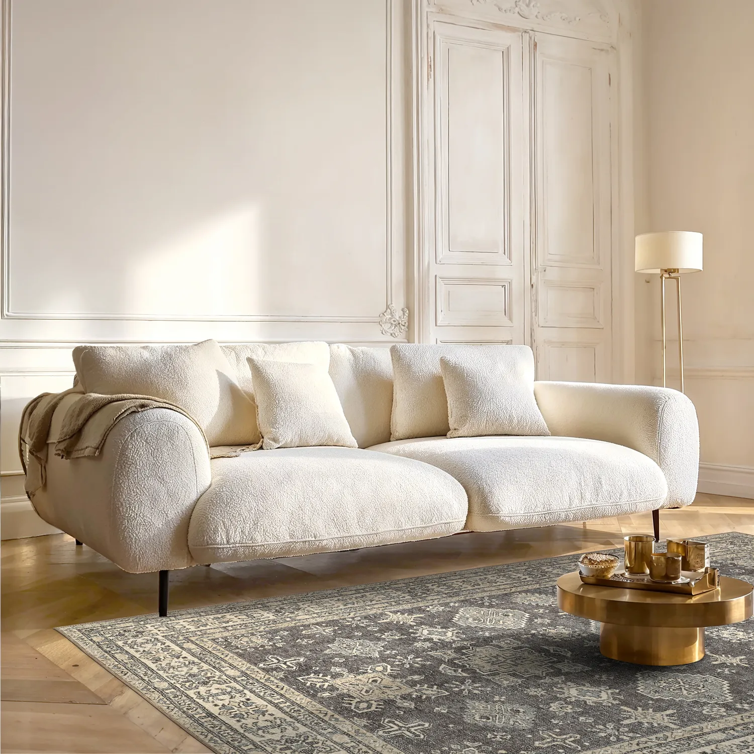 Tapis tissé à plat - Zuleina (gris foncé)