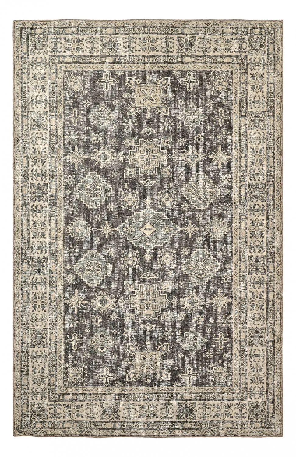 Tapis tissé à plat - Zuleina (gris foncé)