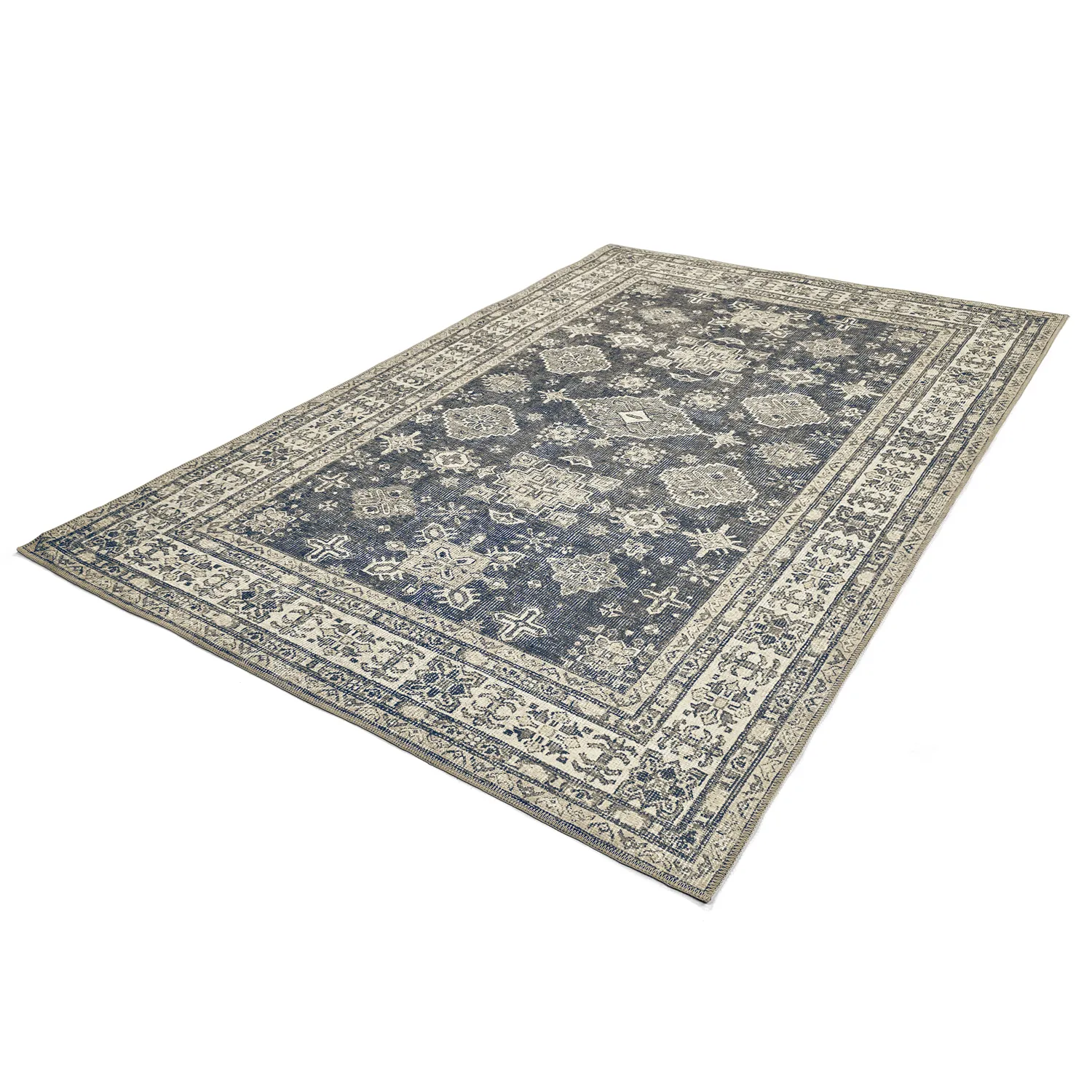 Tapis tissé à plat - Zuleina (gris foncé)