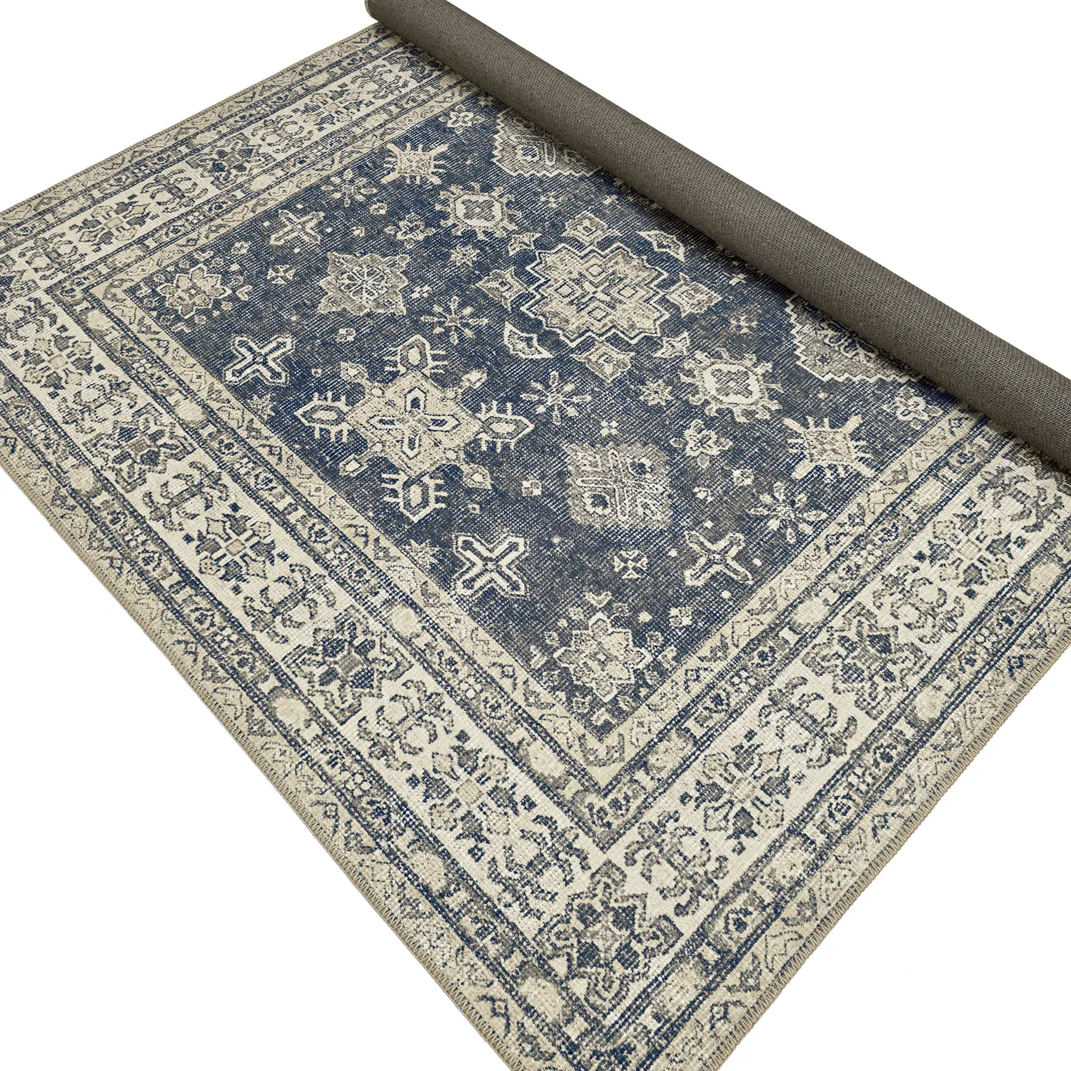 Tapis tissé à plat - Zuleina (gris foncé)