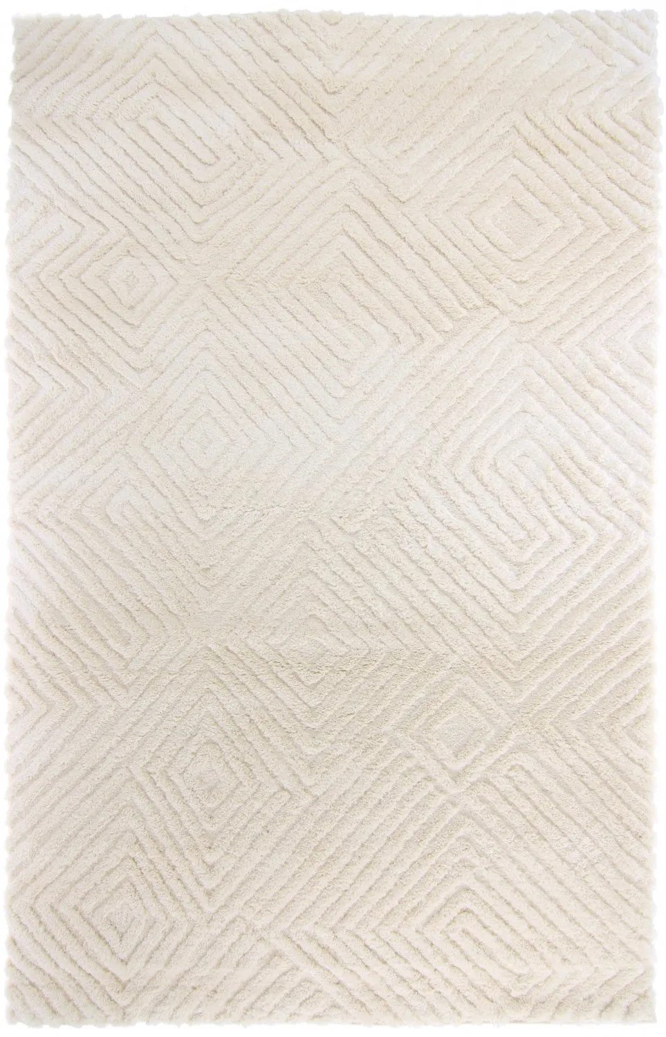 Tapis à poils longs - Monti (blanc cassé)
