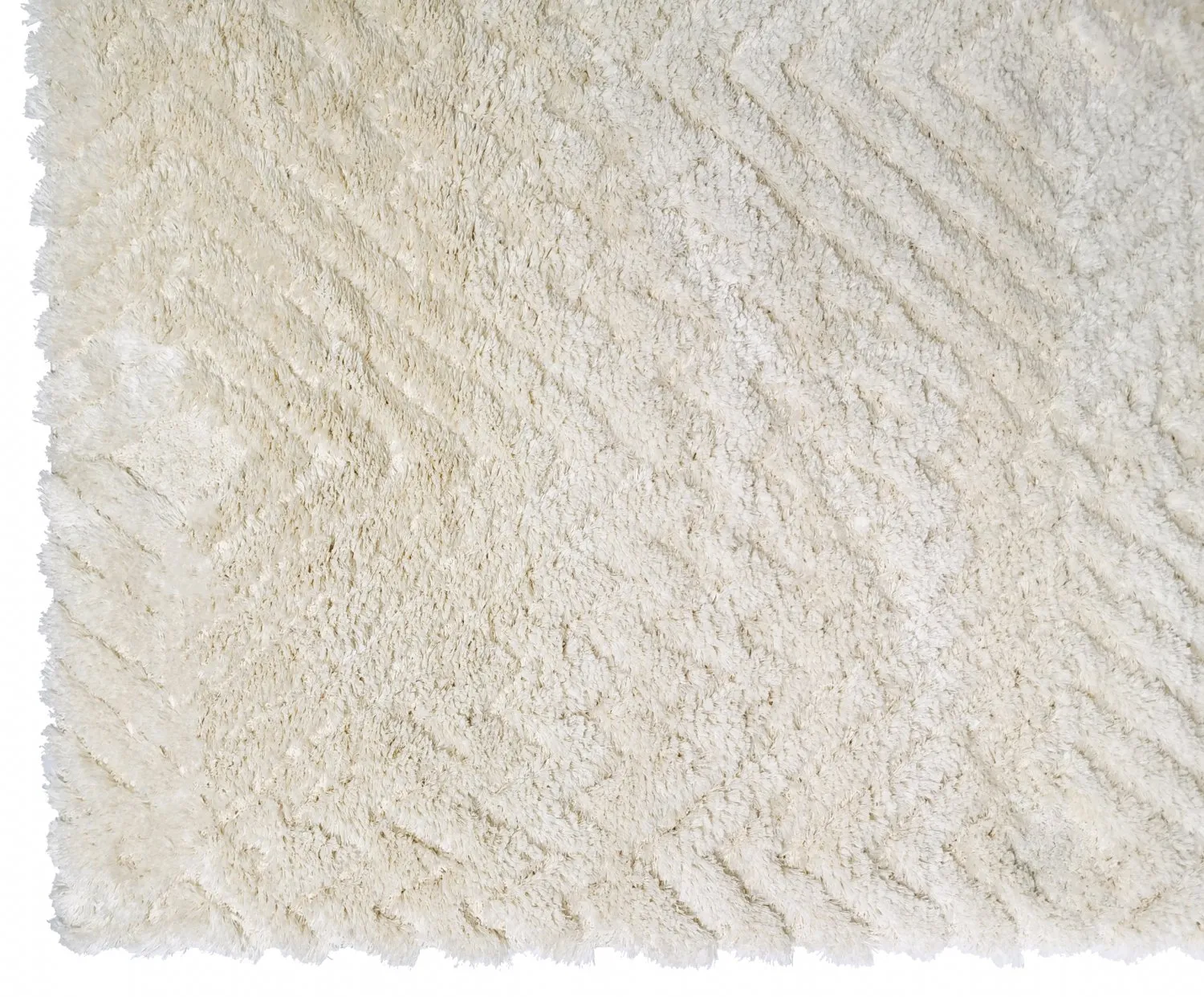 Tapis à poils longs - Stettin (blanc cassé)