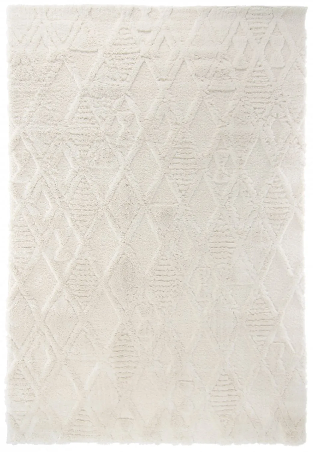 Tapis à poils longs - Rostock (blanc cassé)