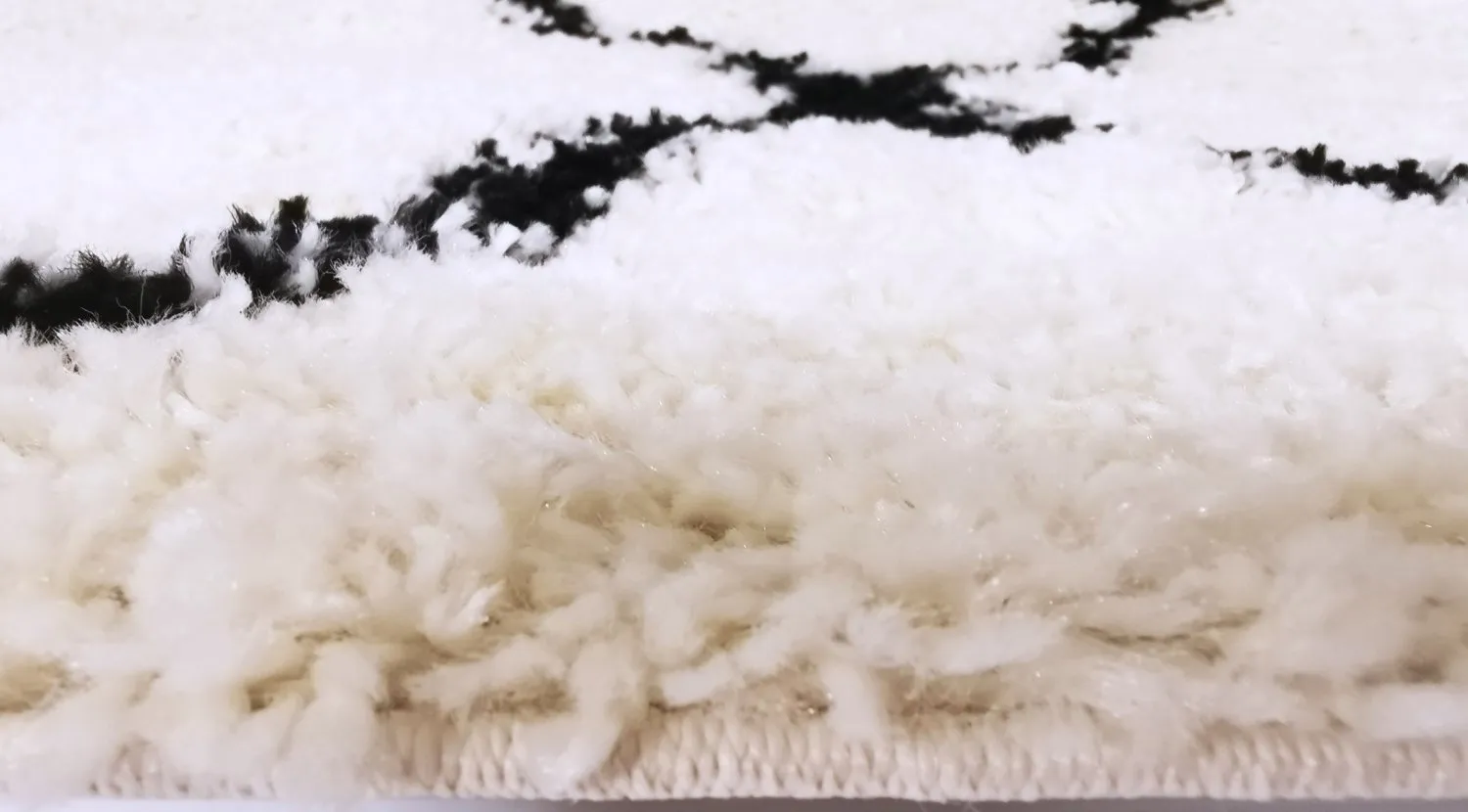 Tapis à poils longs - Tavola (noir/blanc)
