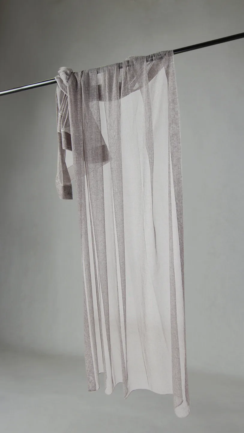 Rideaux - Rideau en dentelle Nilah (gris clair)