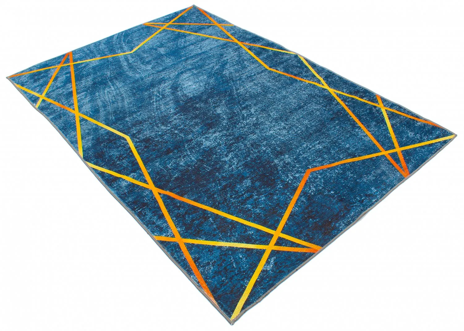 Tapis Wilton - Zaros (bleu/doré)