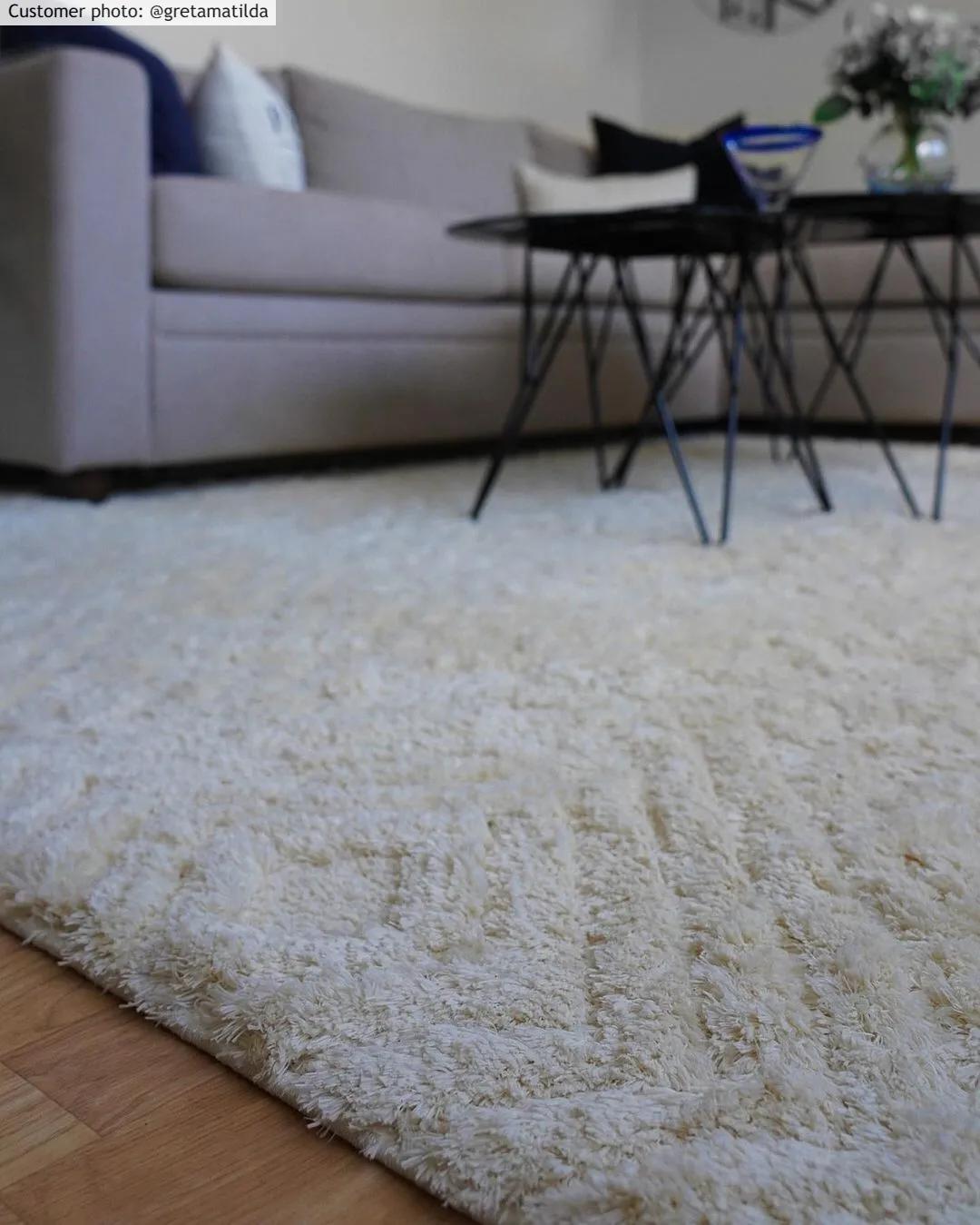 Tapis à poils longs - Monti (blanc cassé)