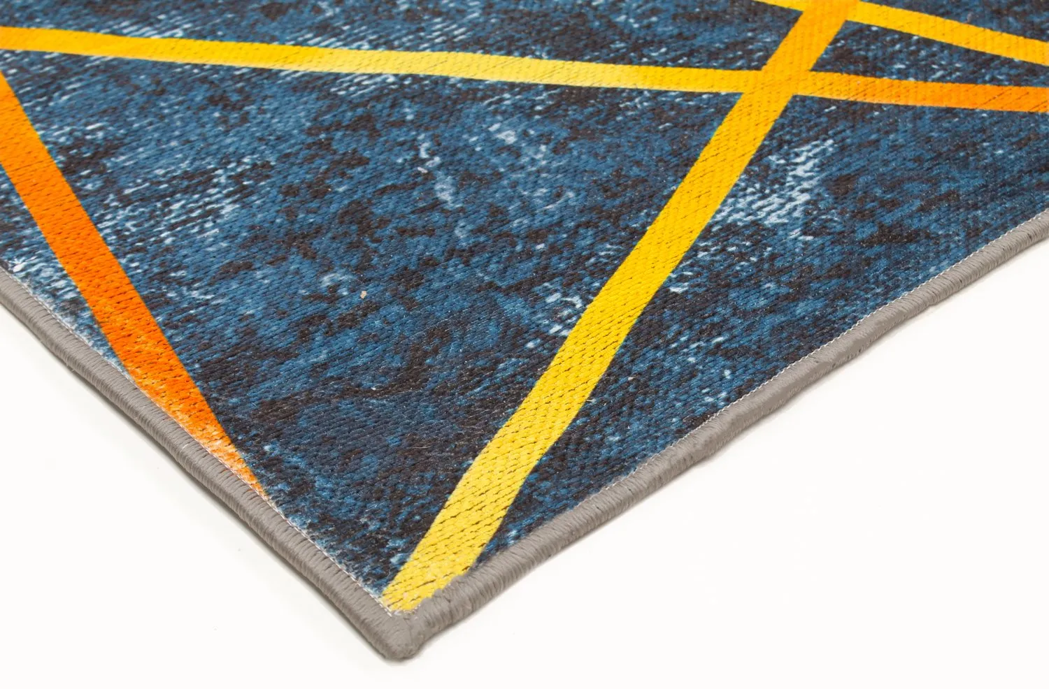 Tapis Wilton - Zaros (bleu/doré)