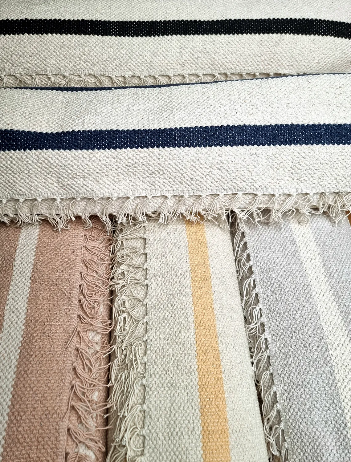 Tapis en coton - Helle (blanc cassé/noir)