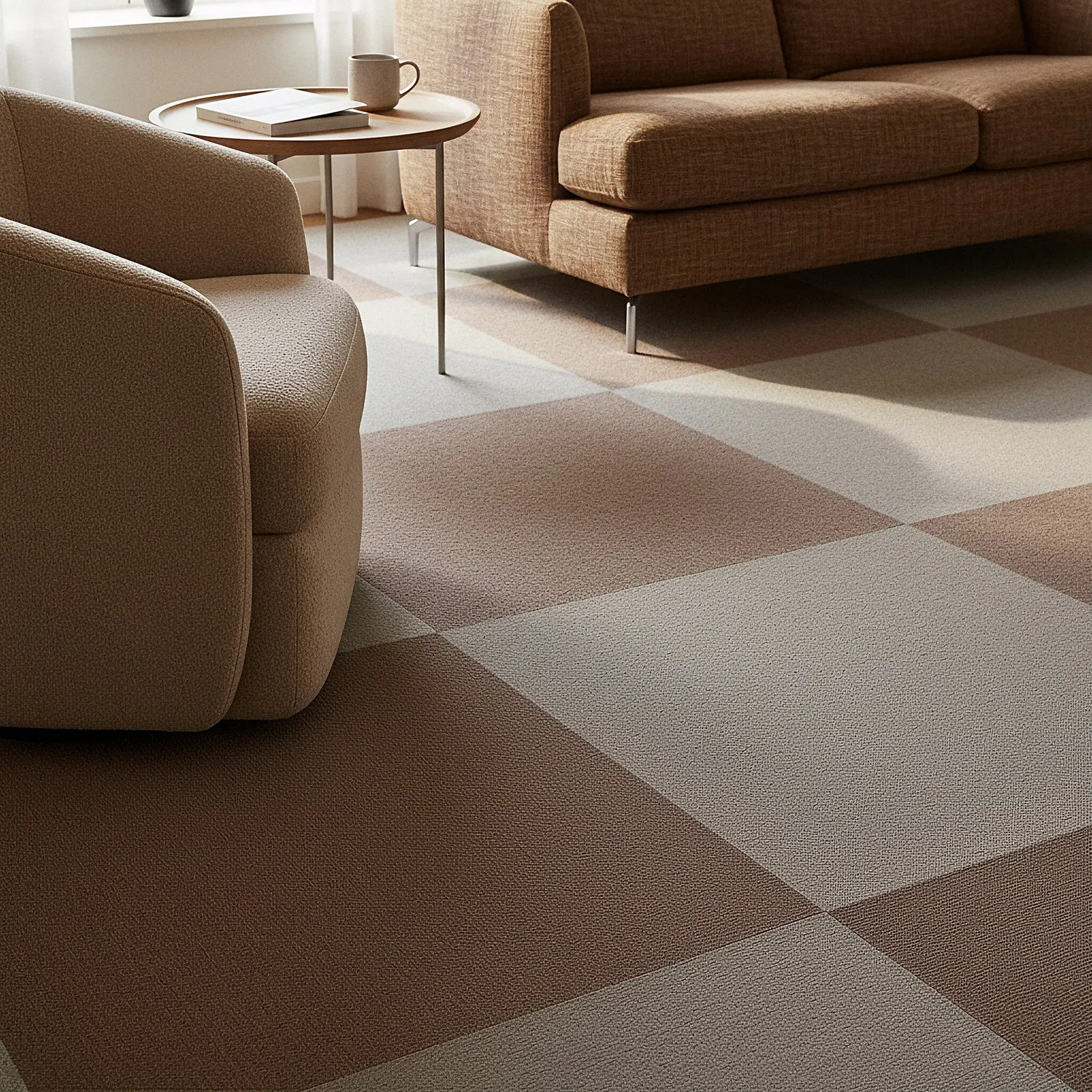 Moquette - Almeria Dalles textiles 24 unités (marron)