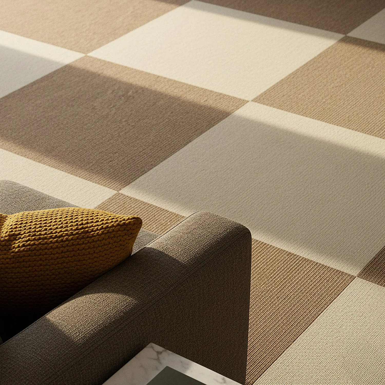 Moquette - Almeria Dalles textiles 24 unités (crème)