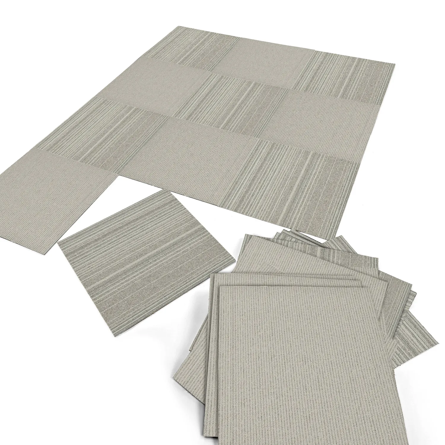 Moquette - Almeria Dalles textiles 24 unités (gris à rayures irrégulières)