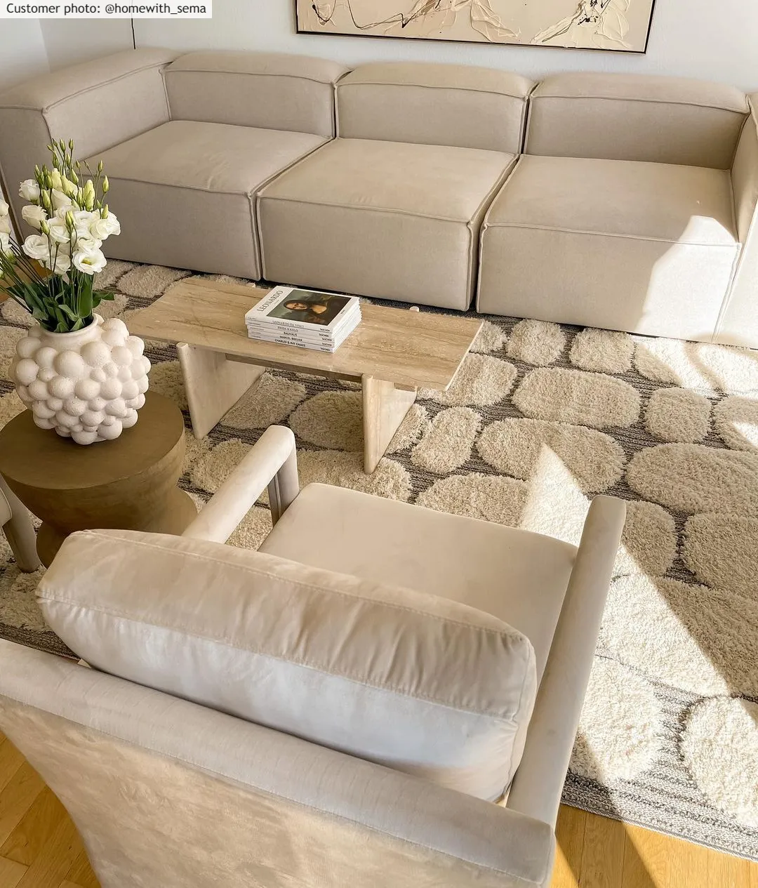 Tapis à poils longs - Fondi (beige)