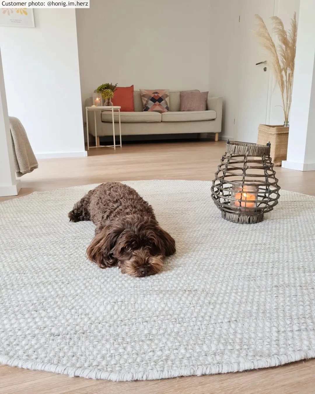 Tapis rond - Otago (naturel)