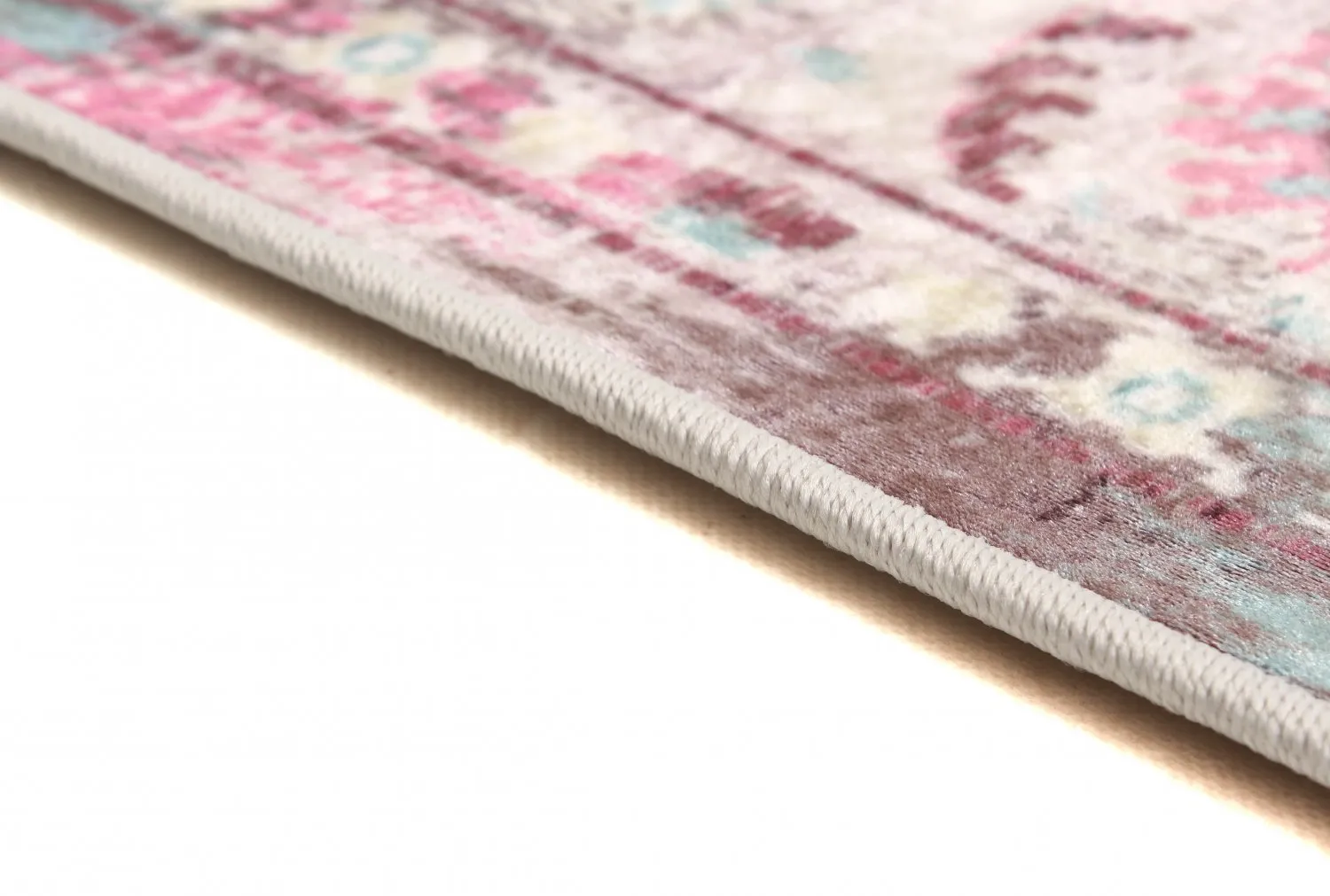 Tapis rond - Jedaida (rose/multicolore)