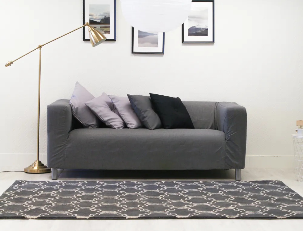 Tapis en laine - Korinth (gris foncé)