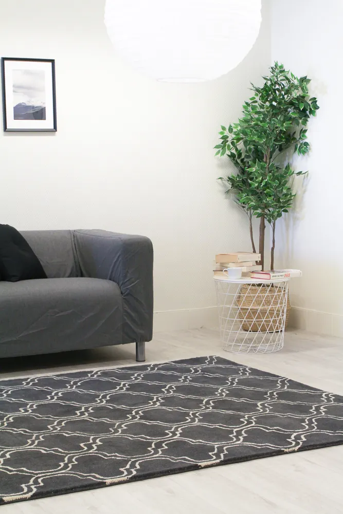 Tapis en laine - Korinth (gris foncé)