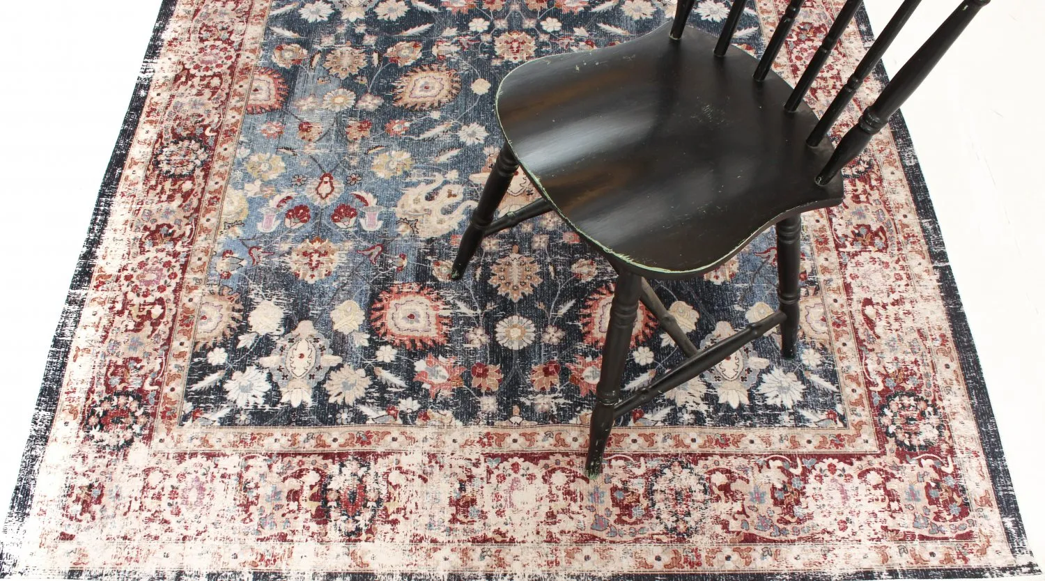 Tapis rond - Bouhjar (bleu foncé/multicolore)