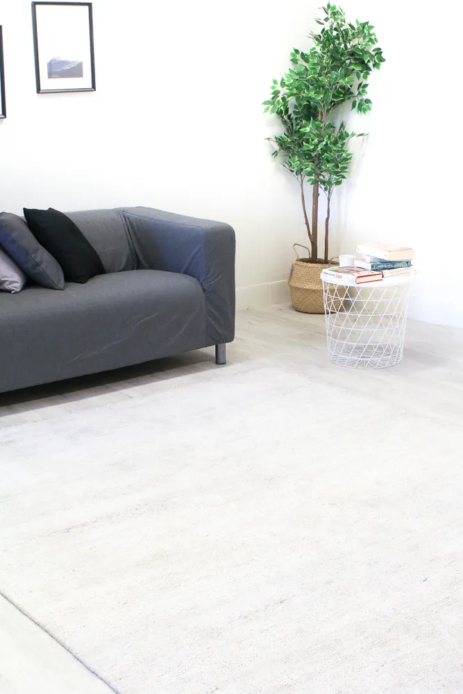 Tapis en soie de bambou - Faliraki (gris clair)