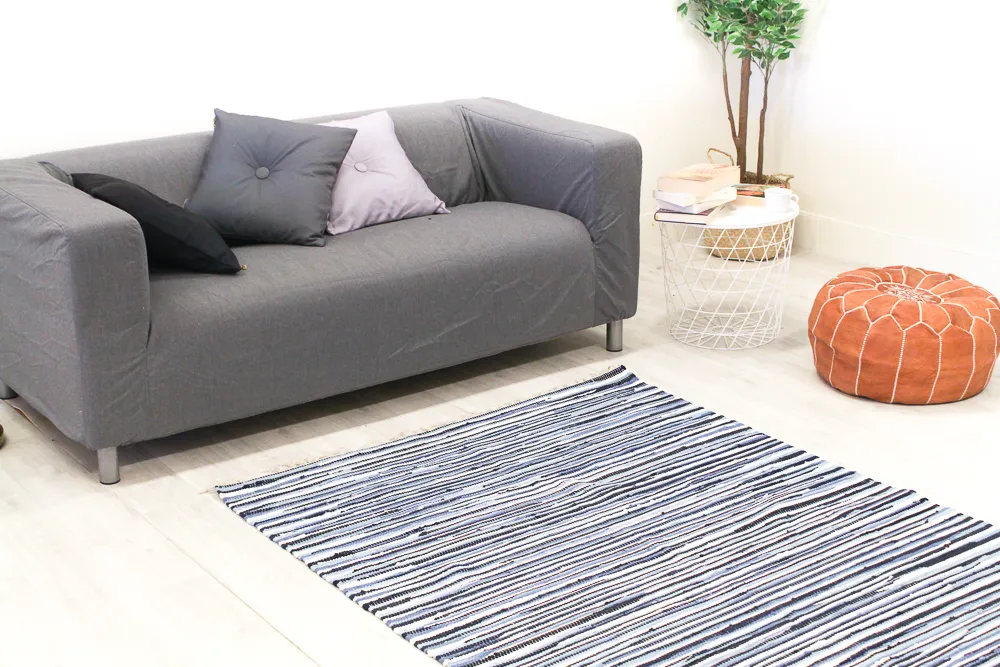 Tapis patchwork - Tulka (bleu)