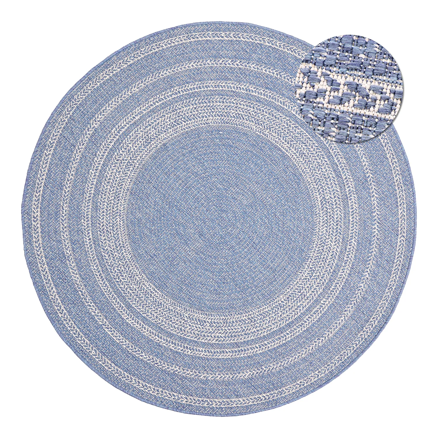 Tapis rond - Indoor/Outdoor Angus (bleu)