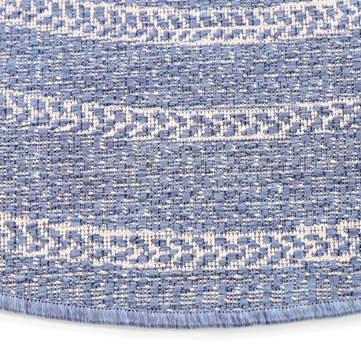 Tapis rond - Indoor/Outdoor Angus (bleu)