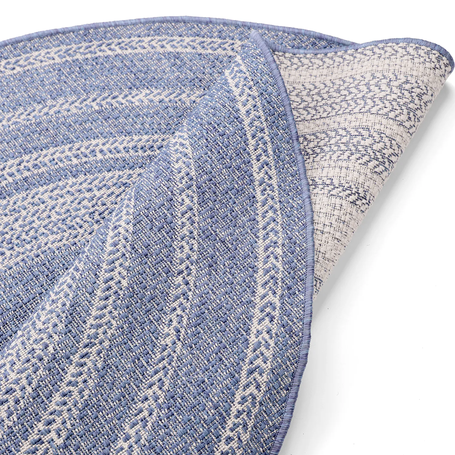 Tapis rond - Indoor/Outdoor Angus (bleu)